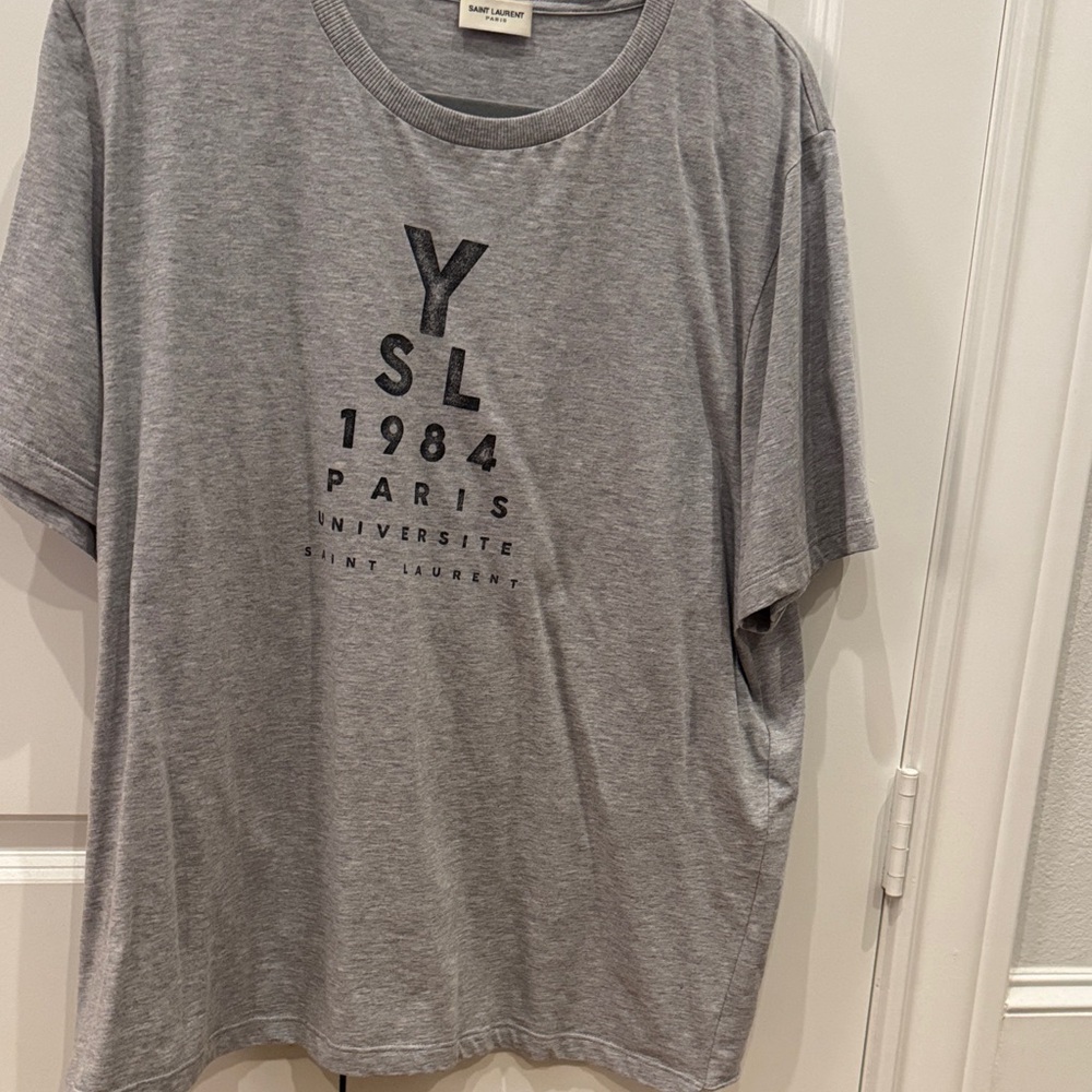 Saint Laurent  Gray Eye Chart Tee